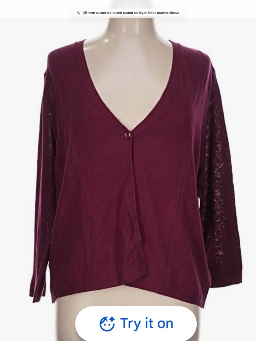 J Jill Cotton/Linen Lightweight Cardigan